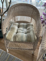 Wicker side chairs and table