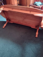 Solid maple surfboard- shape coffee table