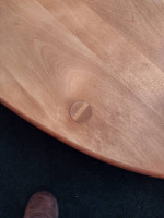 Solid maple surfboard- shape coffee table