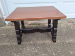 French Country Oak End Table Hammered copper finish on top