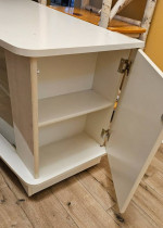 Low Shelving Table With Glass Doors - Office table or TV Stand