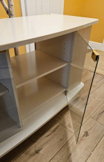 Low Shelving Table With Glass Doors - Office table or TV Stand