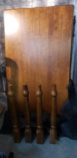 Hard-to-find Solid Wood Dining Table with 4 Chairs w/ cushions