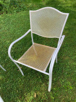 6pc. Glass top table & 5 stackable chairs