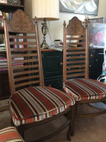 6 Dining Rm Chairs - cushioned. high back - w Drexel Oval Dining Table