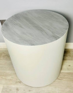 White/Gray Circular End Table/Coffee Table
