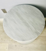 White/Gray Circular End Table/Coffee Table