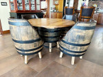 Beautiful Oak Barrel Table and Chairs