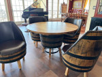 Beautiful Oak Barrel Table and Chairs
