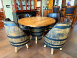 Beautiful Oak Barrel Table and Chairs