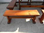 RUSTIC KNOTTY PINE TRESTLE TABLE W/6 BENCHES