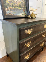 Small Refunished Ethan Allen Three Drawer Nightstand or End Table