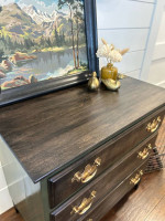 Small Refunished Ethan Allen Three Drawer Nightstand or End Table