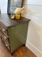Small Refunished Ethan Allen Three Drawer Nightstand or End Table