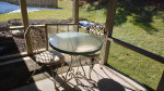 Wrought Iron Bistro Table with 2 Wrought Iron Chairs Patio