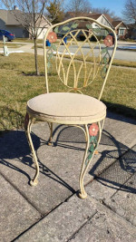 Wrought Iron Bistro Table with 2 Wrought Iron Chairs Patio