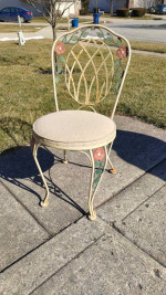 Wrought Iron Bistro Table with 2 Wrought Iron Chairs Patio