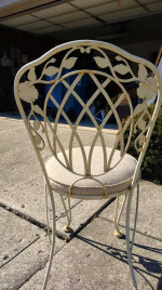 Wrought Iron Bistro Table with 2 Wrought Iron Chairs Patio
