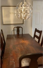 Rustic Solid Wood Dining Room Table with 4 Chairs