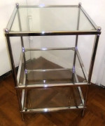 ONE Three (3) Tier Glass and Chrome Accent Table