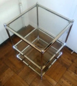 ONE Three (3) Tier Glass and Chrome Accent Table