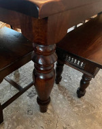 7 FT. Dining table, bench and chairs