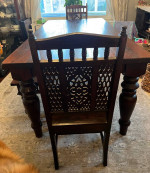 7 FT. Dining table, bench and chairs