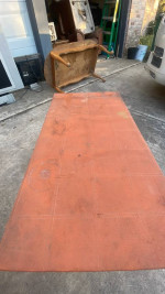 Burnt Orange Vinyl Topped Metal Based Solid Coffee Table