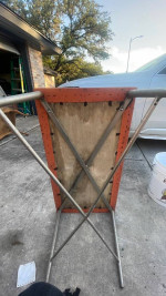 Burnt Orange Vinyl Topped Metal Based Solid Coffee Table