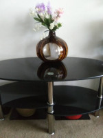 TEMPERED GLASS COFFEE TABLE.