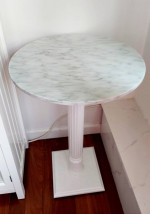 Marble top coffee table, round side table, end table