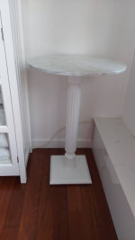 Marble top coffee table, round side table, end table