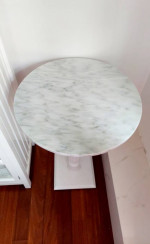 Marble top coffee table, round side table, end table