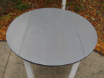 Solid Wood Gray With Removable White Legs Double Drop Leaf Table
