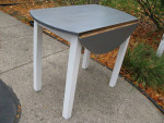 Solid Wood Gray With Removable White Legs Double Drop Leaf Table