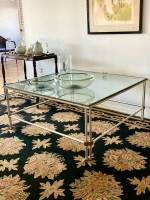 Large Glass Top Coffee Table - 20th C Mod and Classy