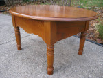 Oval Solid Oak Smaller Coffee Table End Table