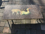 Modernist mosaic tile coffee table in the style of Evelyn Ackerman B13