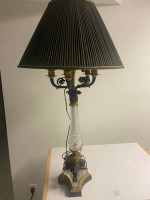 Table Lamp with Marble Base 17 in wide 32 in high