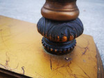 *Hollywood Regency Faux Bamboo Gold Gilt Wood Glass Top Coffee Table