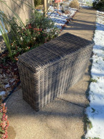 Wedge Outdoor Rattan Patio Storage Container Bin Table