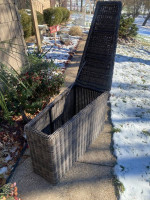 Wedge Outdoor Rattan Patio Storage Container Bin Table