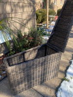 Wedge Outdoor Rattan Patio Storage Container Bin Table