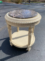 Kincaid French Louis XVl Marble Top End Side Accent Round Table