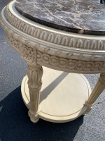 Kincaid French Louis XVl Marble Top End Side Accent Round Table