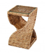 NEW Water Hyacinth Accent Side End Table Woven Seagrass