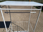 White Metal Bathroom Side Table