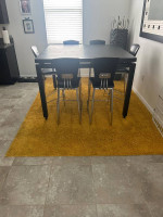 Black square high table plus 6 chairs