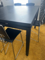 Black square high table plus 6 chairs