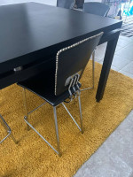 Black square high table plus 6 chairs